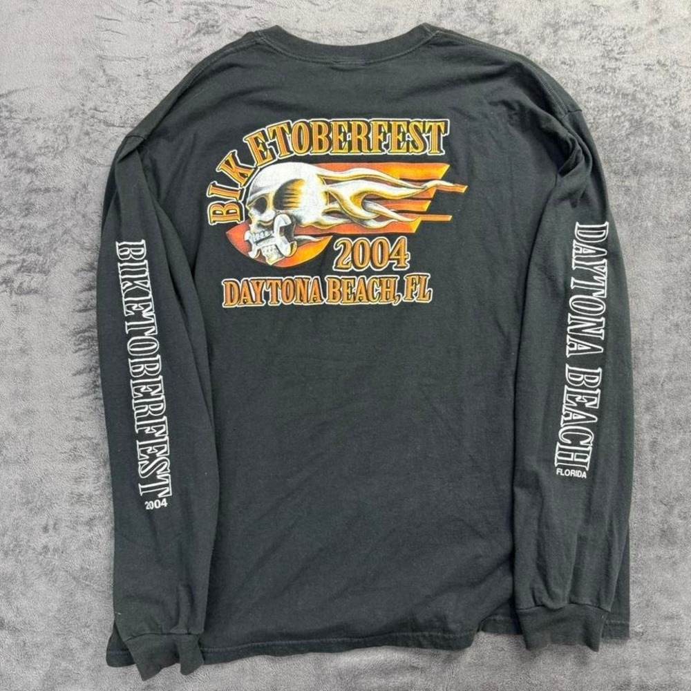 Vintage 2004 Biketoberfest Daytona Beach  Mens XL Pocket Tee Biker Skull Y2K